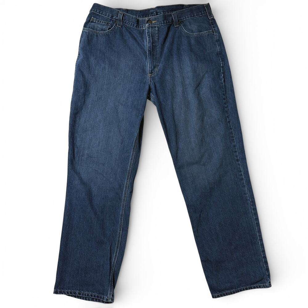 Carhartt Holter Jeans Mens Actual Size 41x34 Blue Denim Relaxed Fit 101483-968